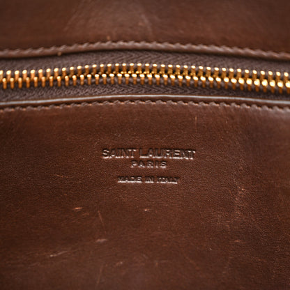 Saint Laurent Raffia Calfskin Small Panier Tote Naturale Nut 6 of 11