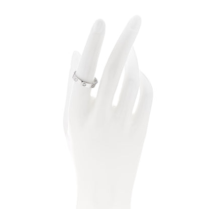 Cartier 18K White Gold Diamond 4mm LOVE Wedding Band Ring 55 7.25 2 of 5