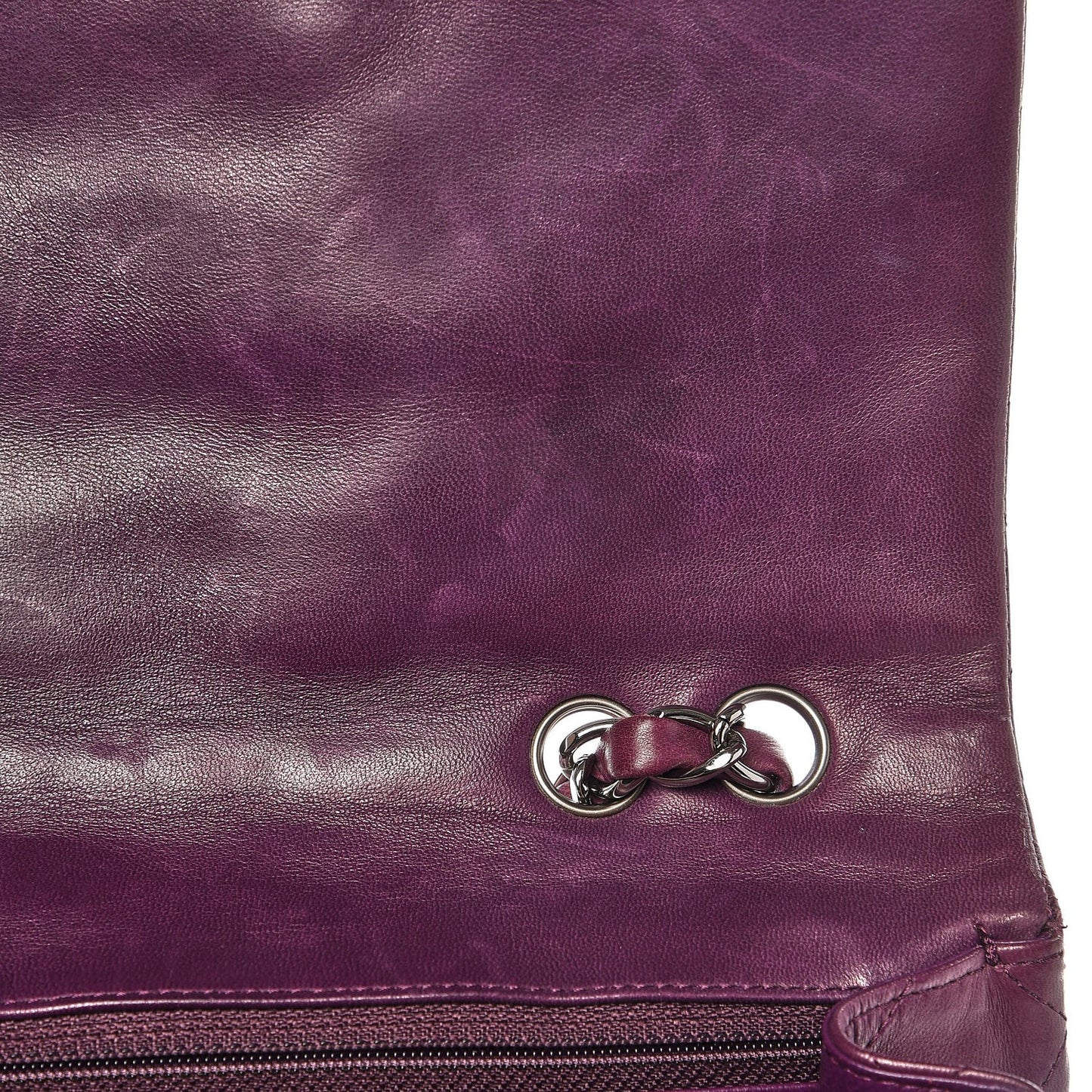 Lambskin Quilted Jumbo Single Flap Dark Violet
