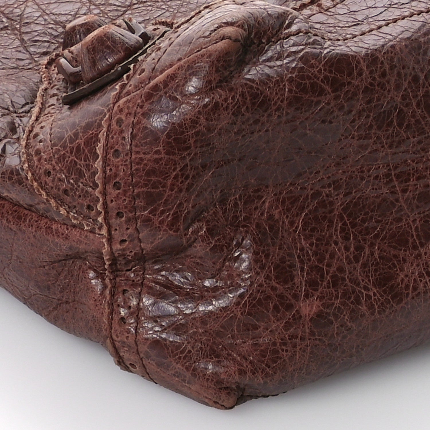 Balenciaga Agneau Giant Brogues Hardware Day Hobo Castagna 10 of 11