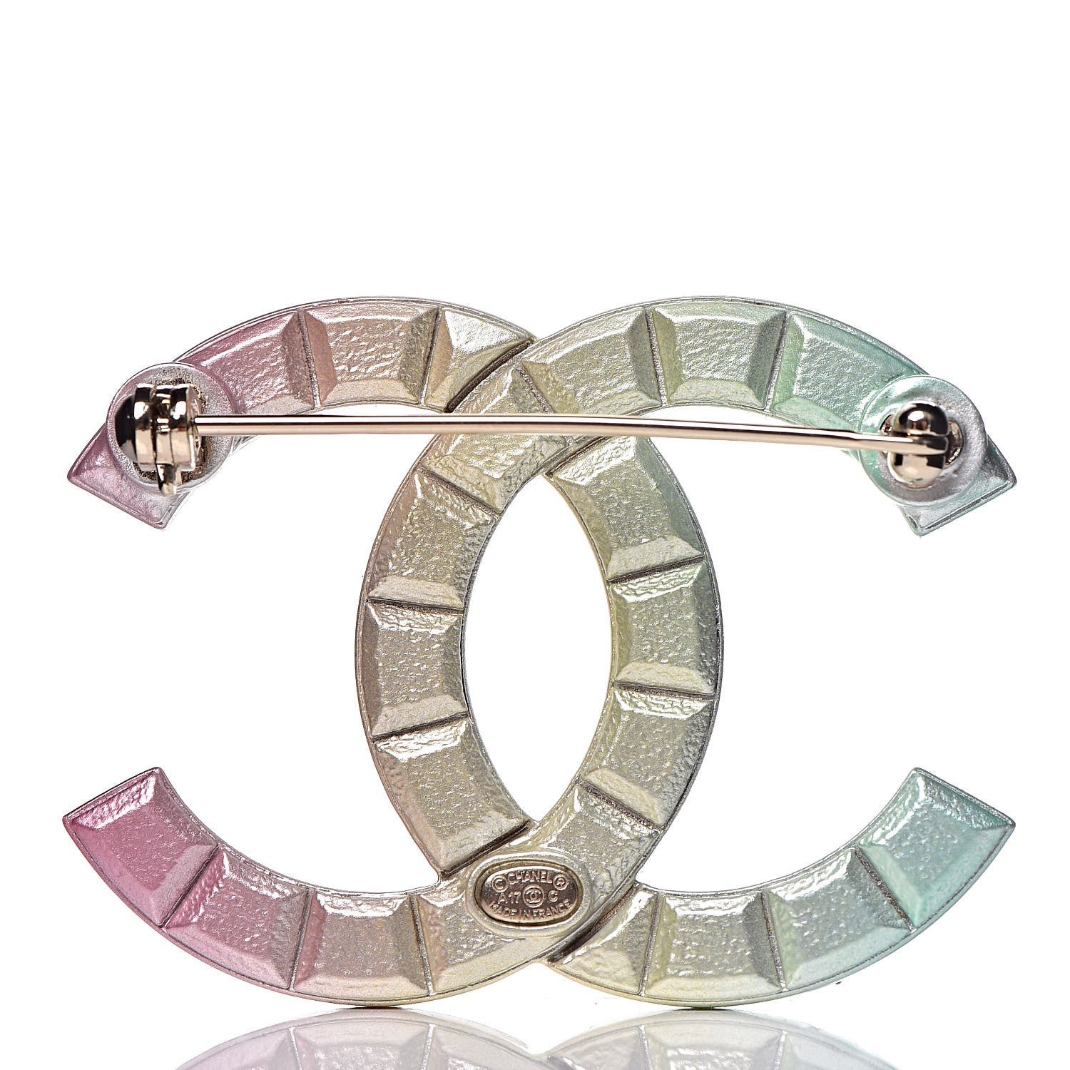 Chanel Metal Studded CC Rainbow Brooch Multicolor 3 of 4