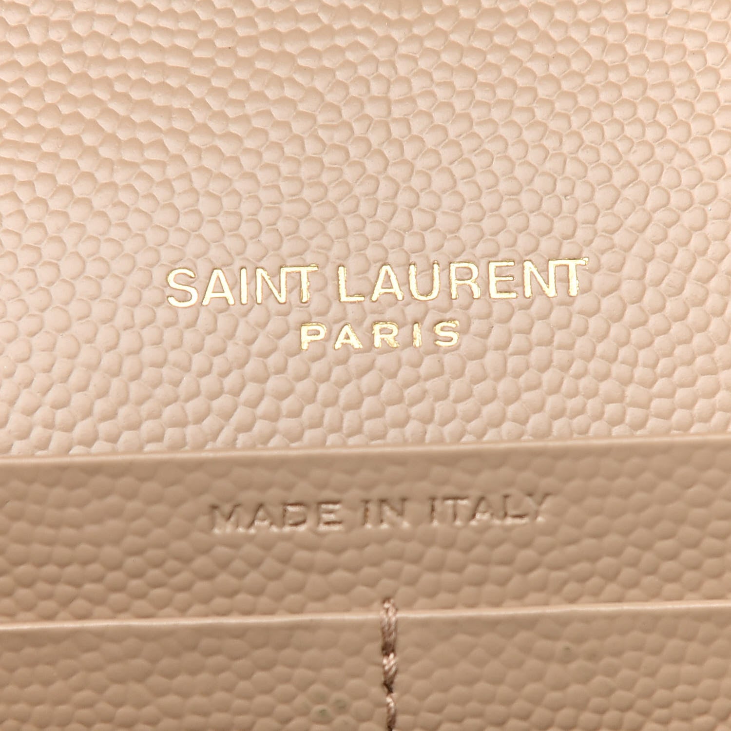 Saint Laurent Grain De Poudre Matelasse Chevron Monogram Chain Wallet Nude Powder 6 of 9