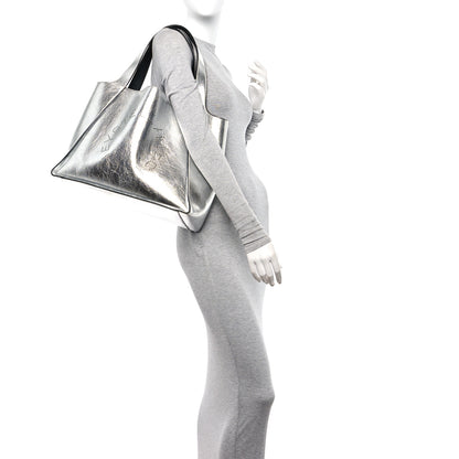 Stella McCartney Metallic Eco Alter Nappa East West Perforated Tote Silver 2 of 12