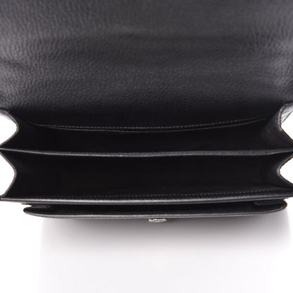 Saint Laurent Grained Calfskin Medium Monogram Sunset Satchel Black 5 of 11