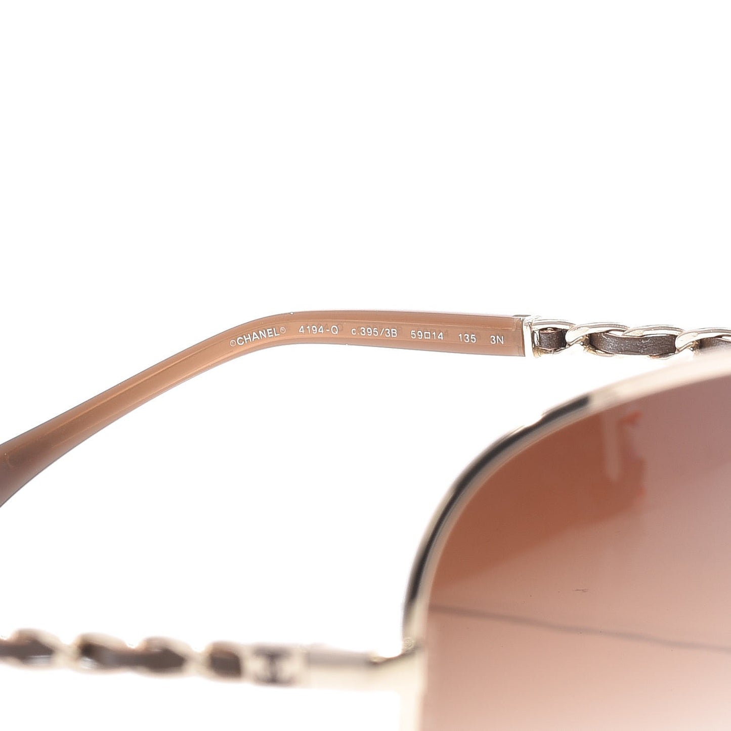 Lambskin Aviator Chain Sunglasses 4194-Q Gold