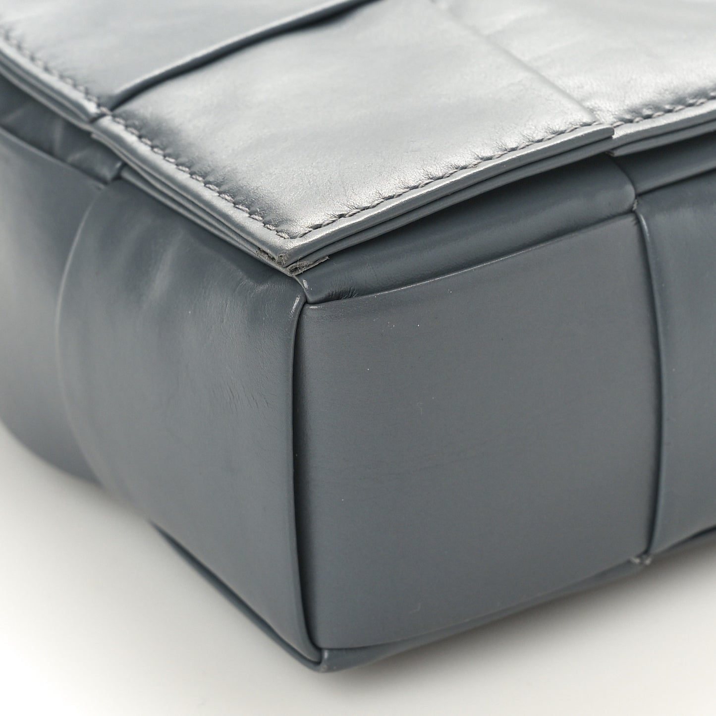 Paper Calfskin Maxi Intreccio Cassette Crossbody Bag Thunder