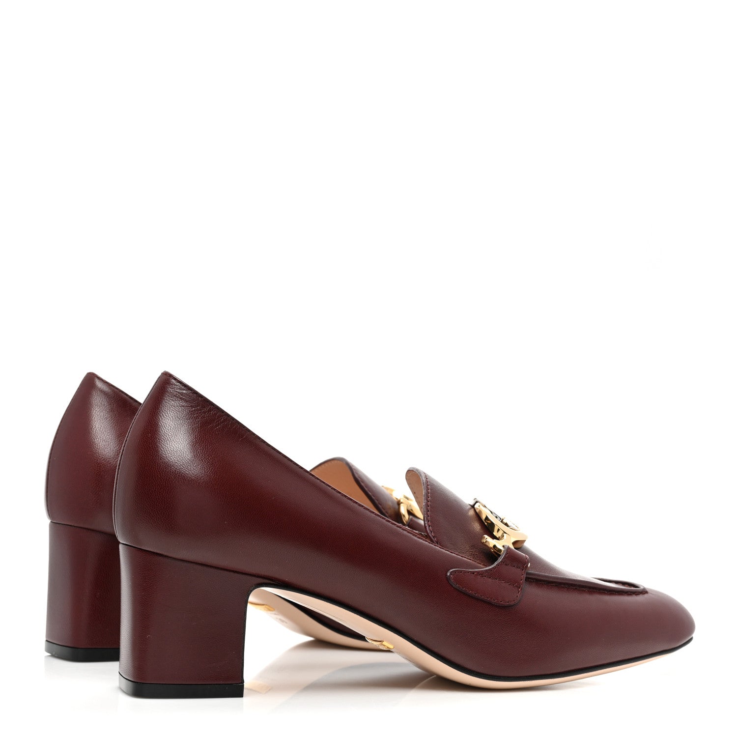 Gucci Malaga Kid Zumi Mid Heel Loafers 39 Vintage Bordeaux 4 of 10