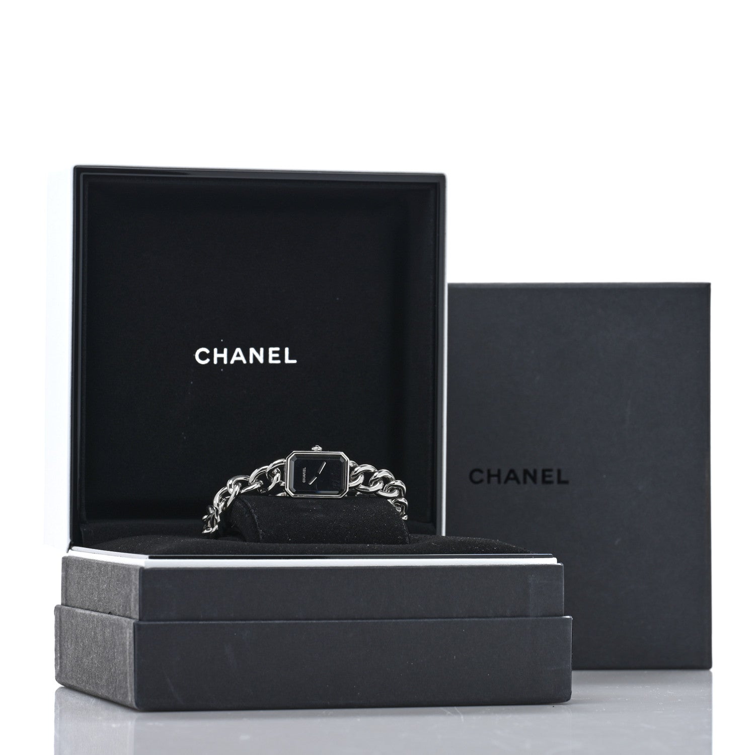 Chanel Stainless Steel 16mm Chain Premiere Quartz Watch Black 5 of 5