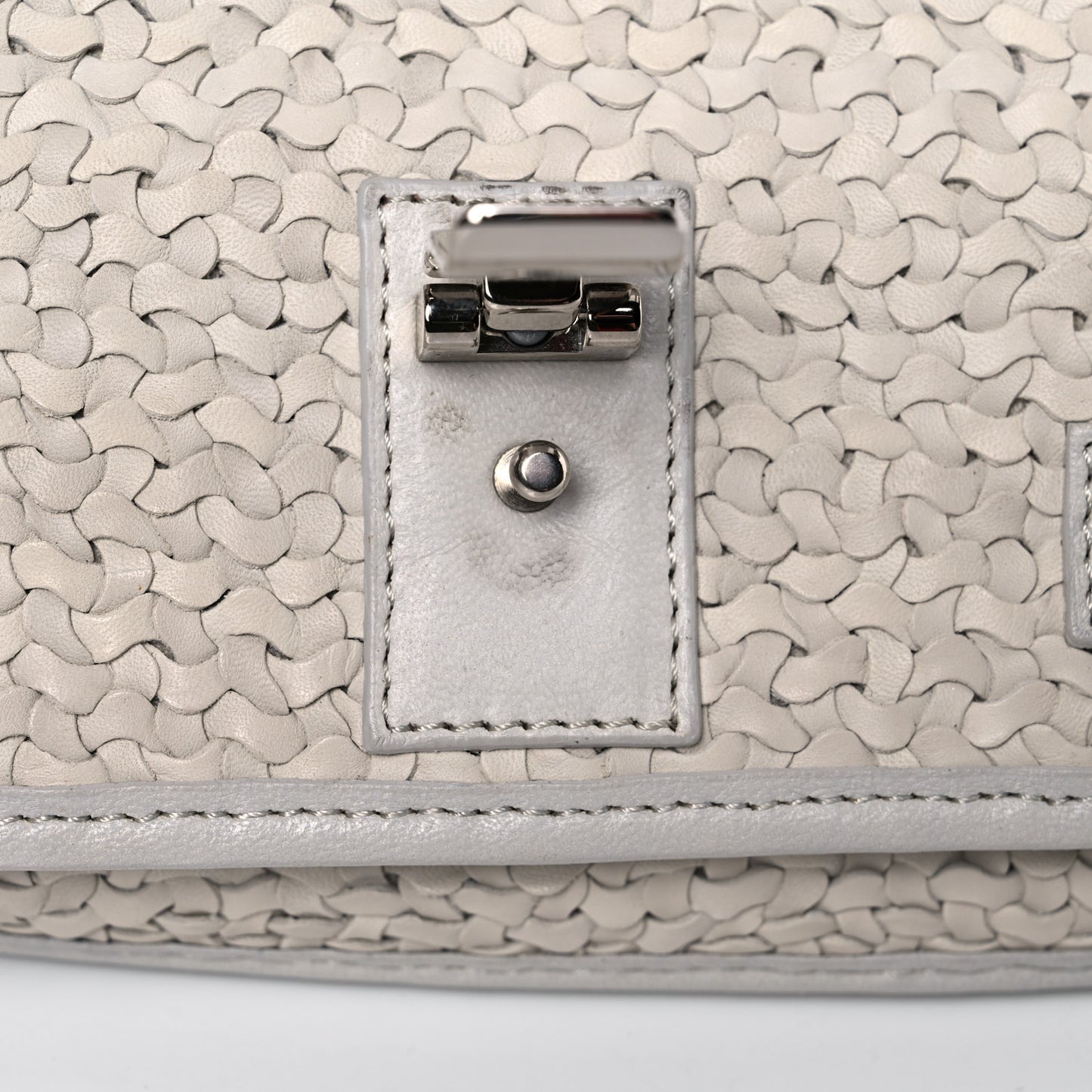 Lambskin Woven Tiny PS1 Satchel Ivory