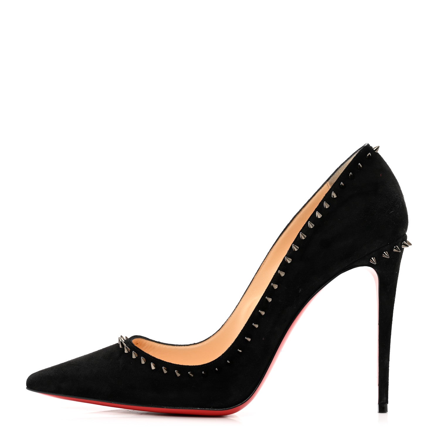Christian Louboutin Veau Velours Anjalina 100 Pumps 40.5 Black Gun 1 of 7