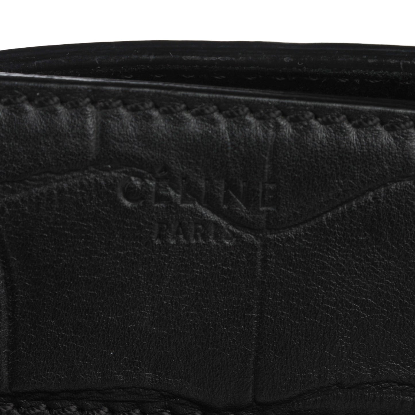 Crocodile Embossed Calfskin Medium Phantom Luggage Black