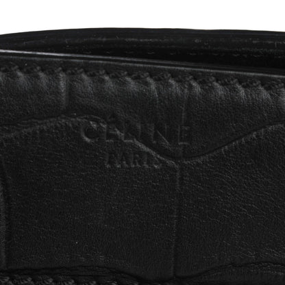 Celine Crocodile Embossed Calfskin Medium Phantom Luggage Black 8 of 9