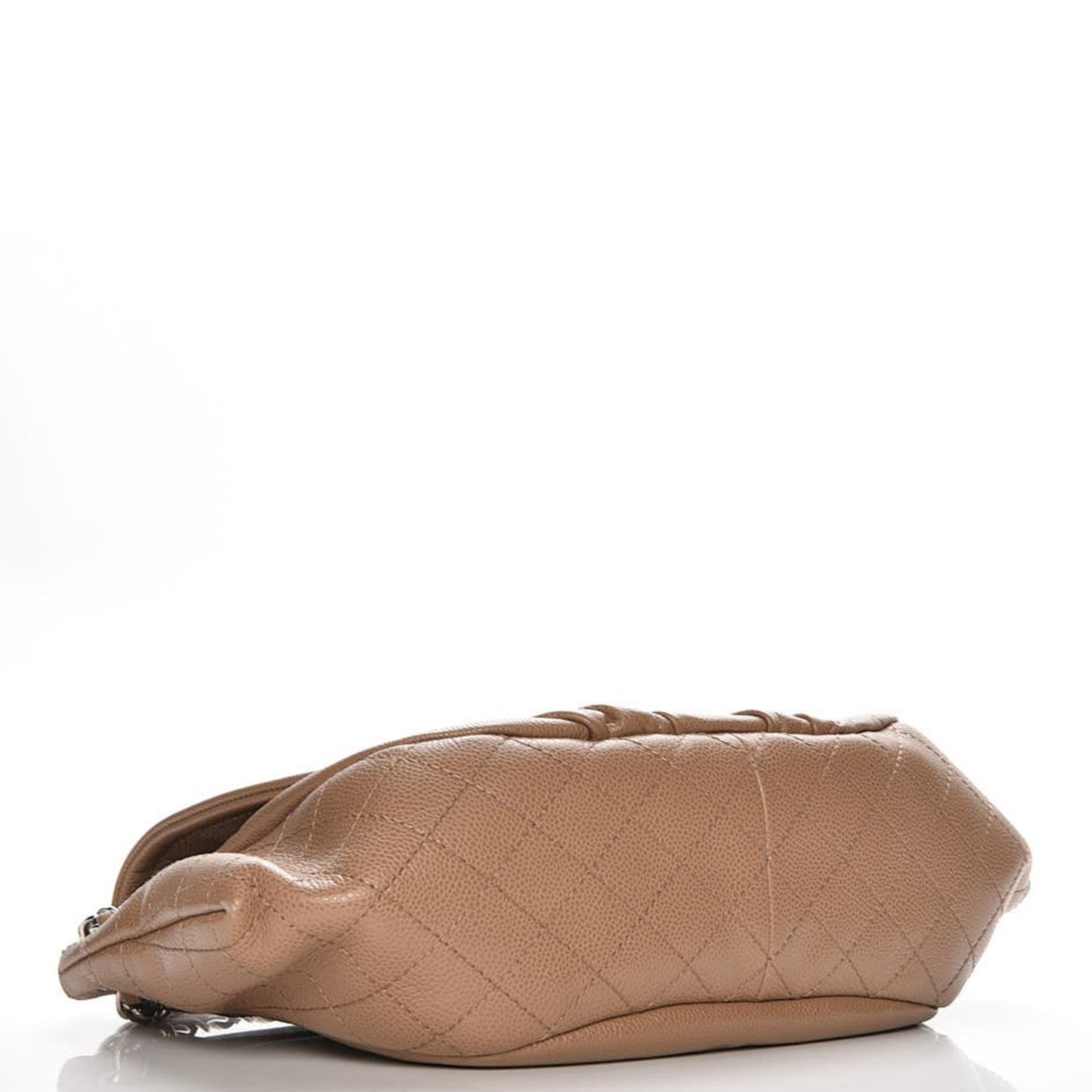 Caviar Half Moon Large Flap Dark Beige