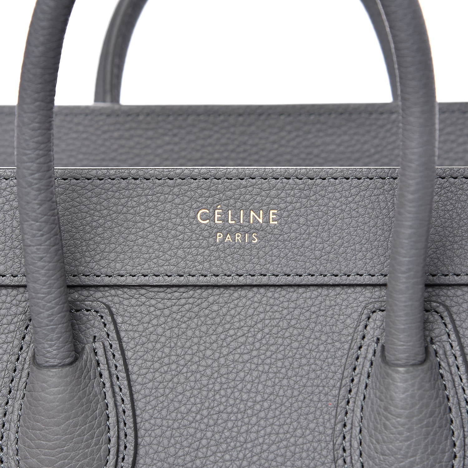 Celine Drummed Calfskin Nano Luggage Kohl 8 of 14
