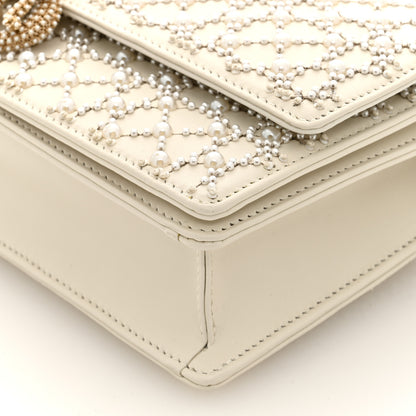 Christian Dior Calfskin Pearl Cannage My Dior Top Handle Clutch Latte 9 of 9