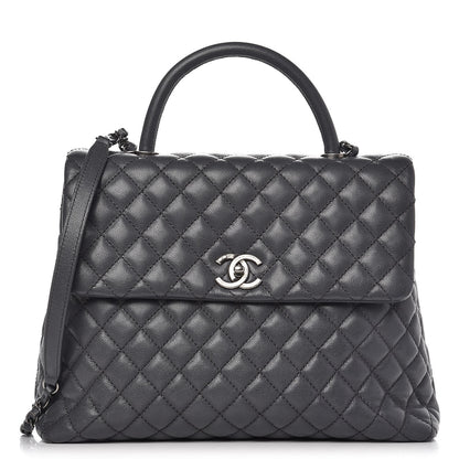 Chanel Caviar Quilted Large Coco Handle Flap Grey 1 of 11