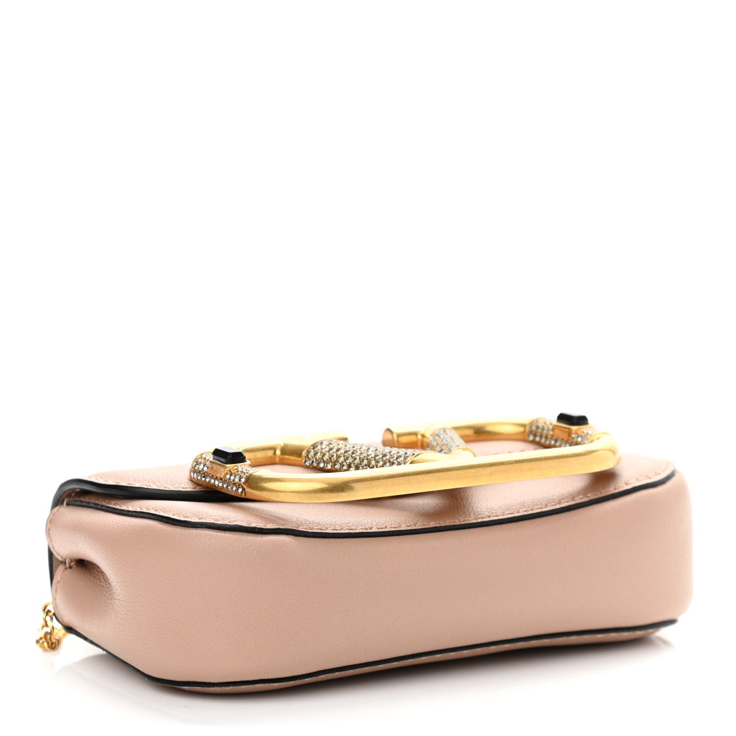 Valentino Garavani Calfskin Crystal Mini Supervee Pouch Rose Cannelle 4 of 9
