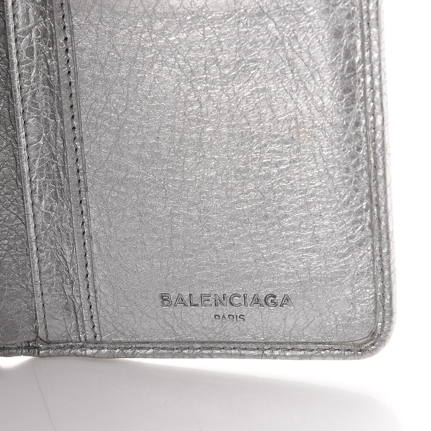 Balenciaga Agneau Classic Hardware Fold Wallet Gris Aluminum 6 of 11