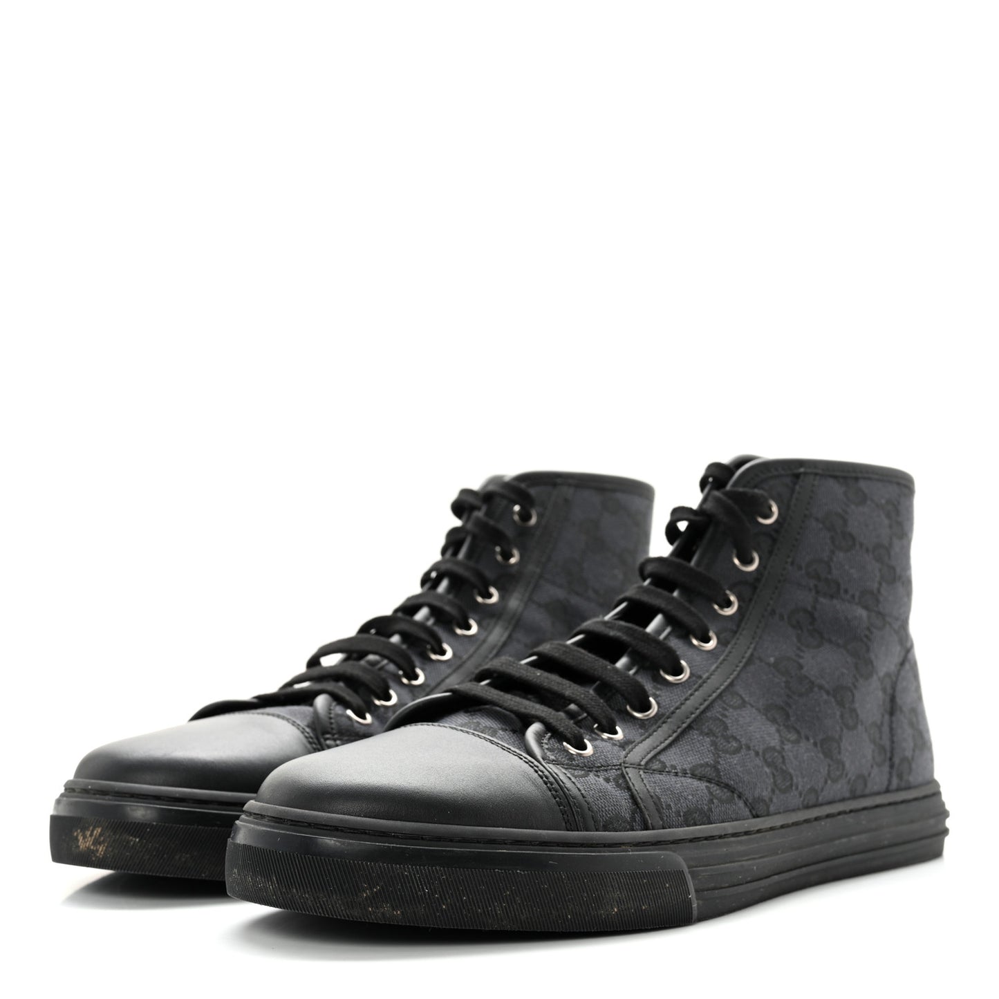 Monogram Mens High Top Sneakers 9 Black