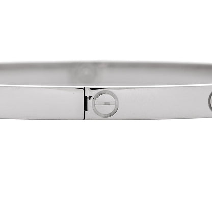 Cartier 18K White Gold Small LOVE Bracelet 17 5 of 8