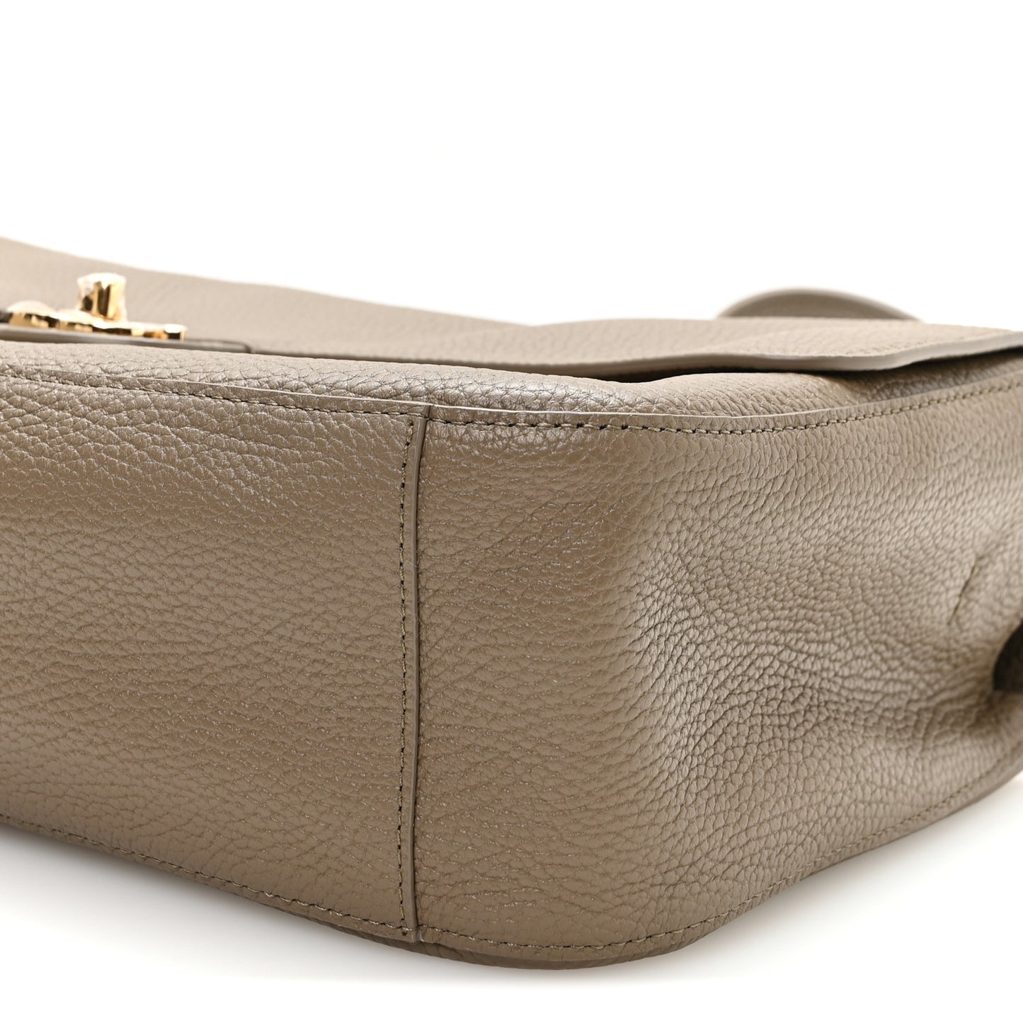 Grained Calfskin Small Souplissimo Maxi Flap Dark Khaki