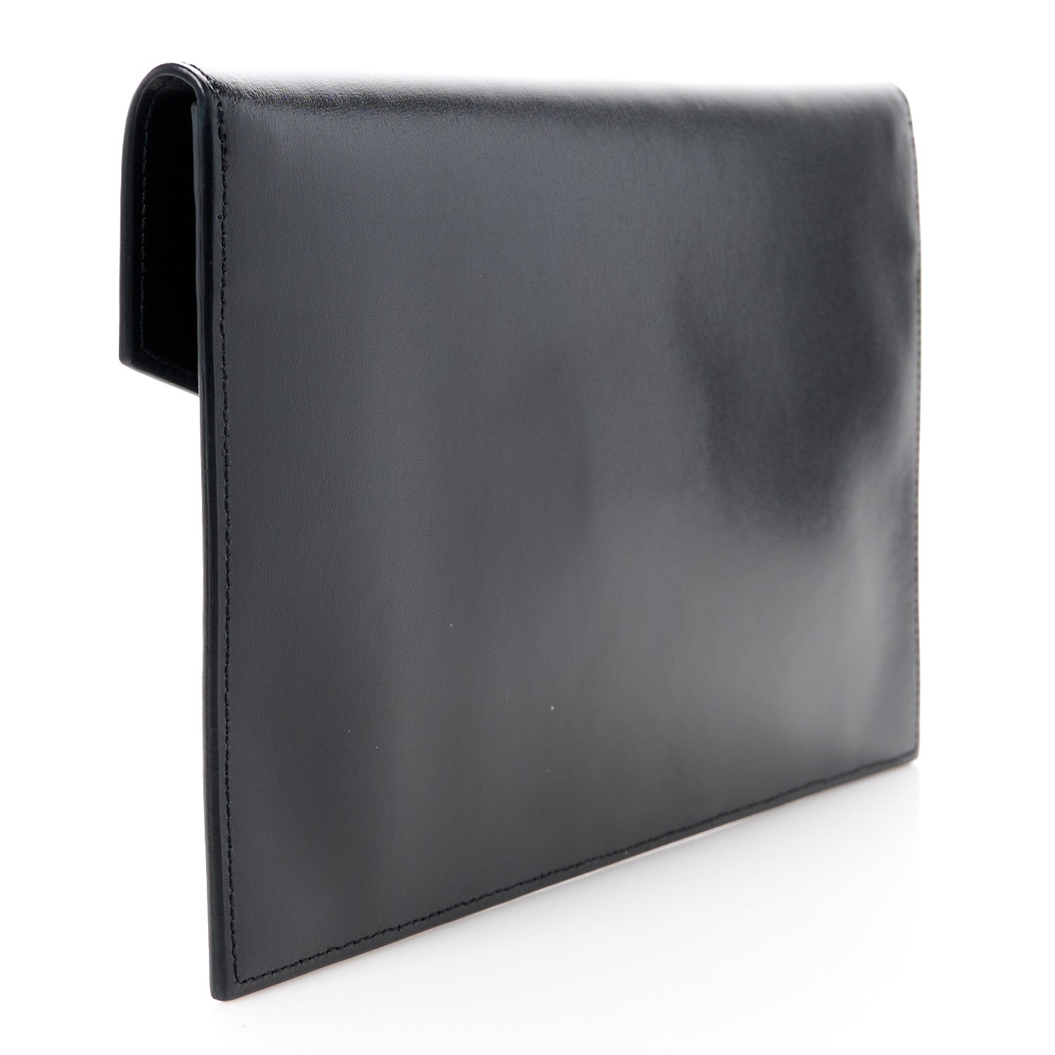 Saint Laurent Smooth Shiny Calfskin Monogram Uptown Pouch Black 3 of 10
