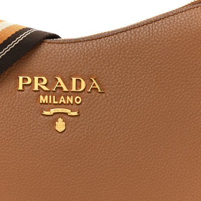 Prada Vitello Phenix Zippered Messenger Hobo Cammeo 7 of 10