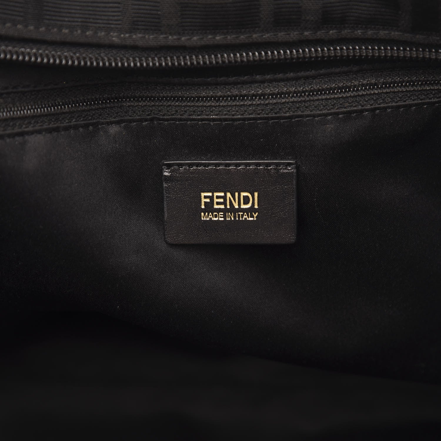 Fendi Canvas Quilted FF Roll Tote Black 6 of 9