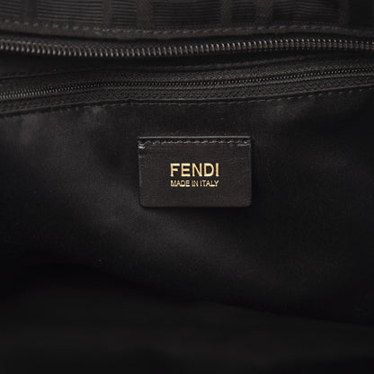 Fendi Canvas Quilted FF Roll Tote Black 6 of 9