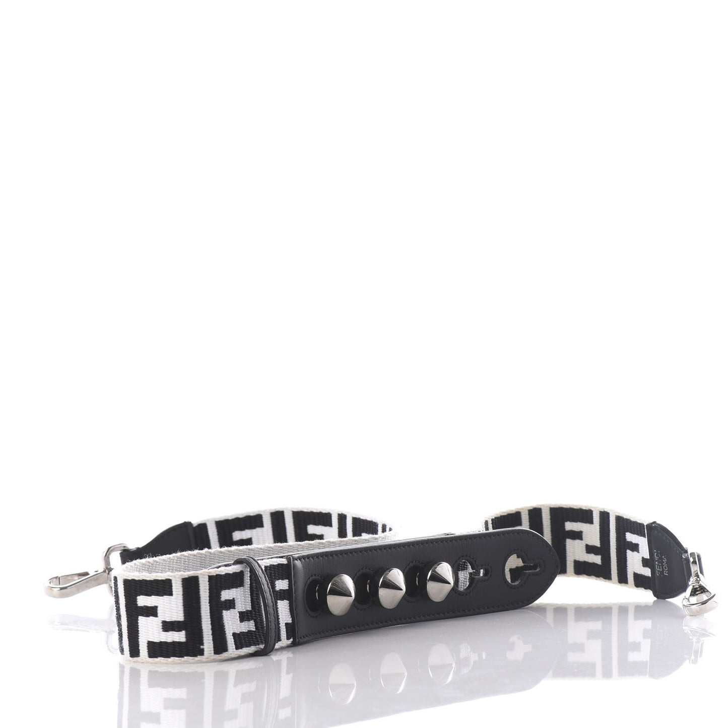 Fabric Calfskin FF Reloaded Strap You White Black