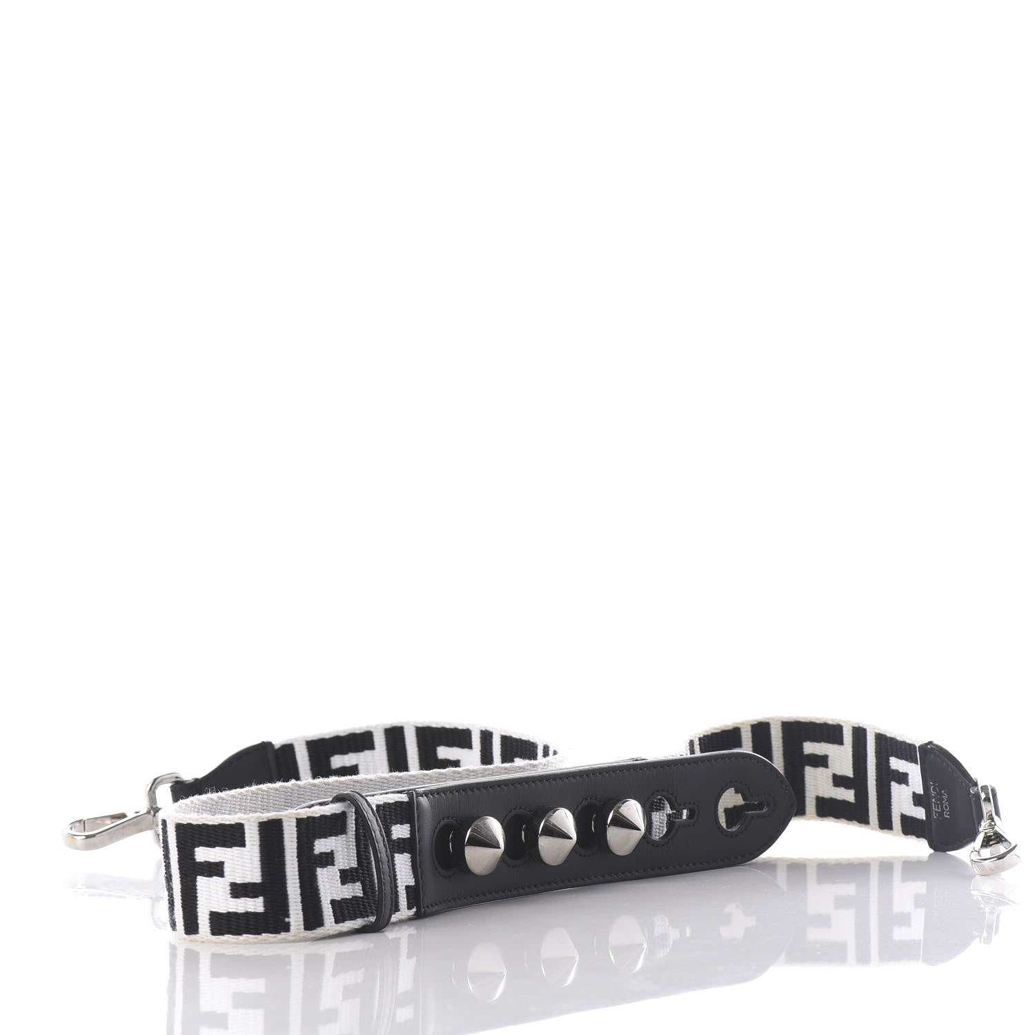 Fendi Fabric Calfskin FF Reloaded Strap You White Black 3 of 7