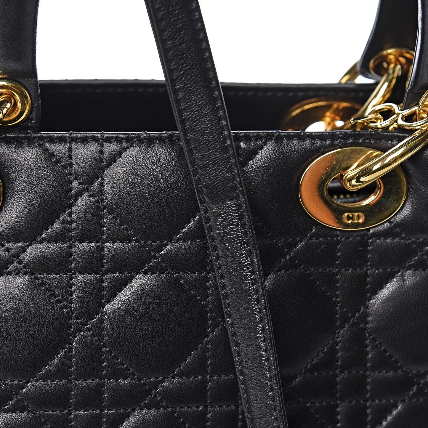 Lambskin Cannage Medium Lady Dior Black