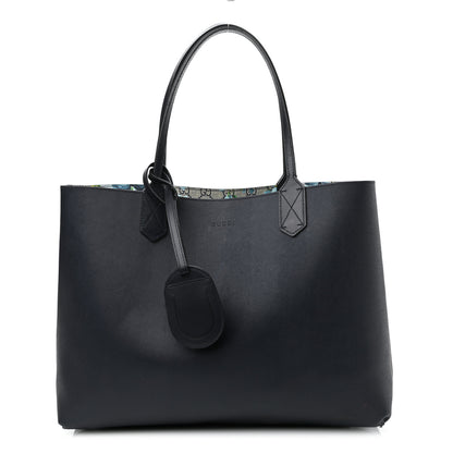 Gucci GG Supreme Monogram Blooms Medium Reversible Tote Beige Blue Navy 5 of 17