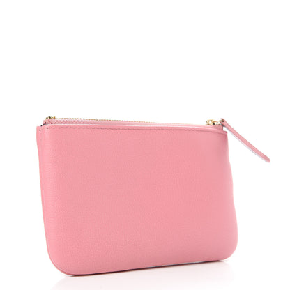 Chanel Goatskin Small CC Clover Cosmetic Case Pink 3 of 9