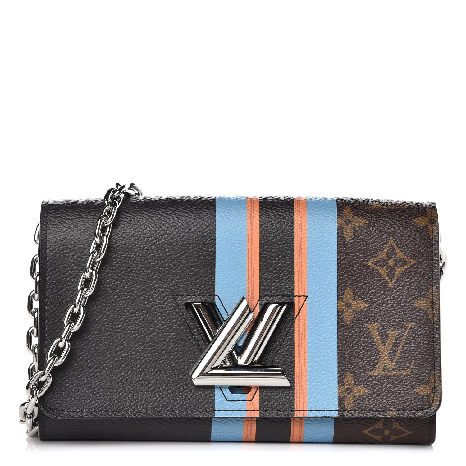 Louis Vuitton Monogram Stripe Twist Chain Wallet 1 of 10