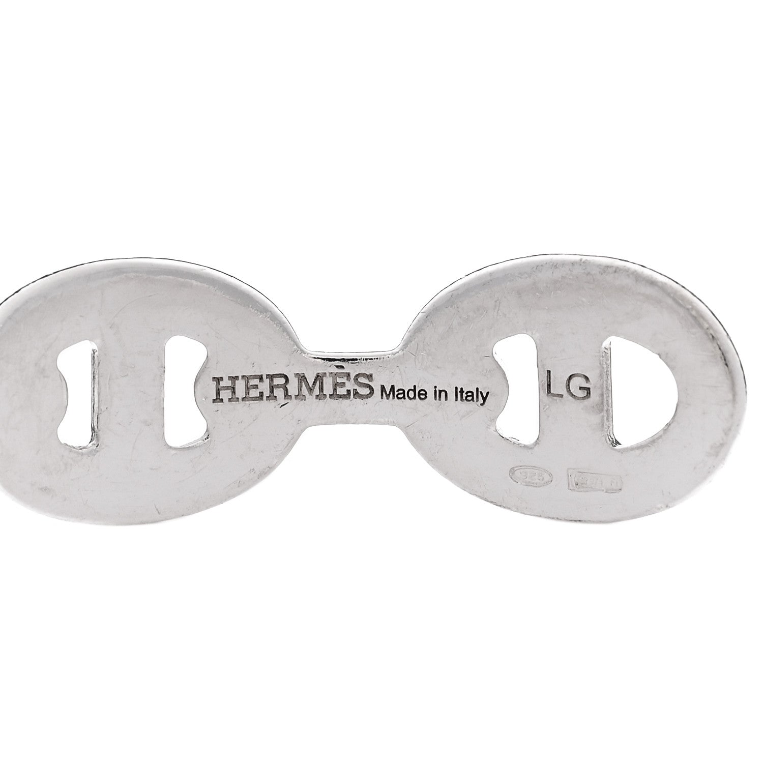 Hermes Sterling Silver MM Chaine d'Ancre Enchainee Cuff Bracelet LG 3 of 3