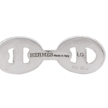 Hermes Sterling Silver MM Chaine d'Ancre Enchainee Cuff Bracelet LG 3 of 3