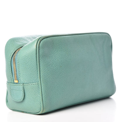 Chanel Caviar CC Large Cosmetic Case Green 3 of 16
