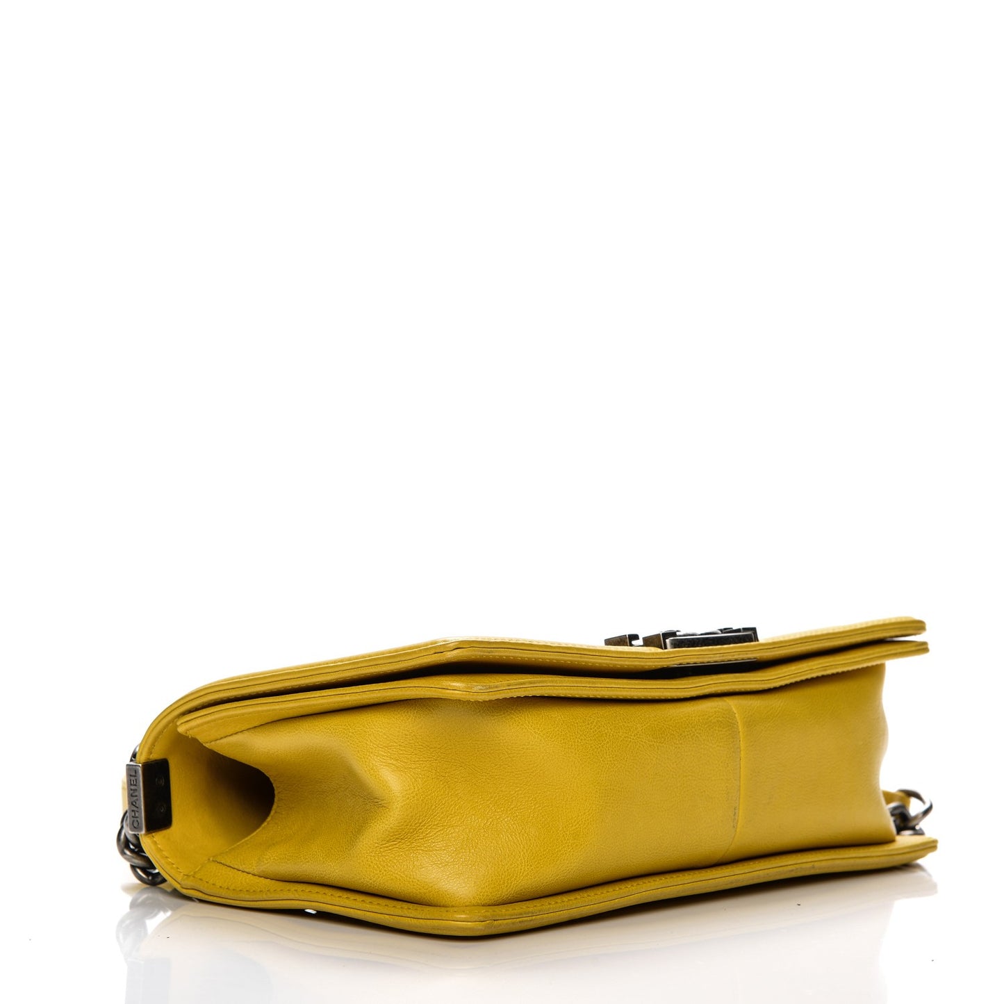 Calfskin Quilted Medium Boy Flap Yellow