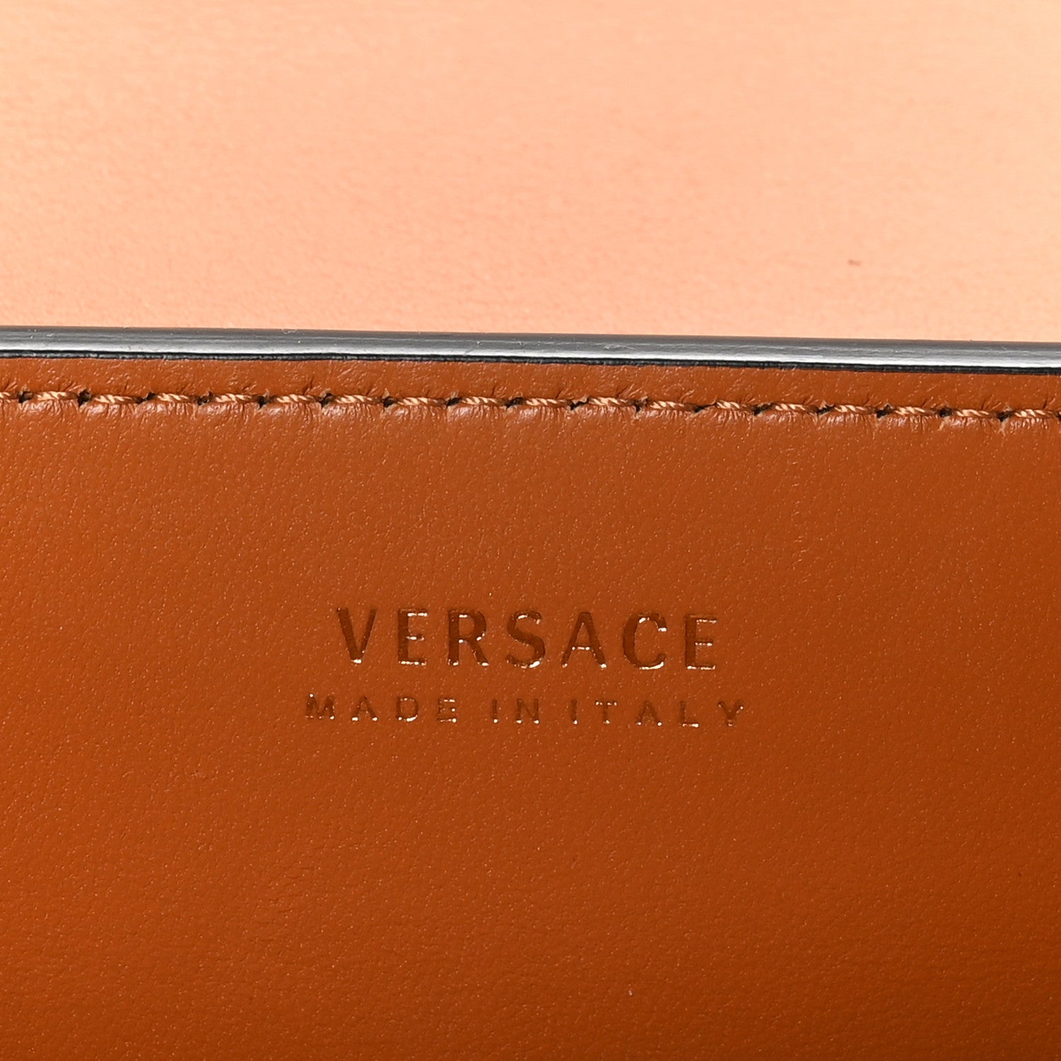 Versace Vitello Barocco Virtus V Medium Top Handle Shoulder Bag Oud 6 of 9