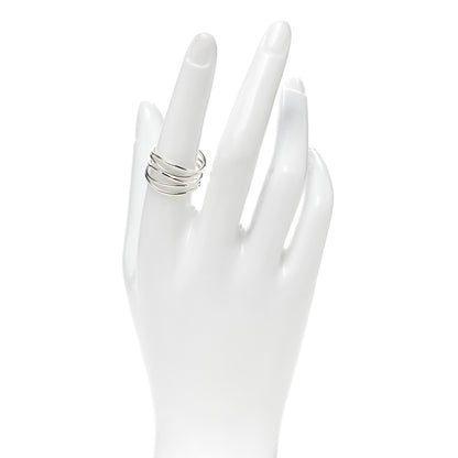 Tiffany Sterling Silver Elsa Peretti 5 Row Wave Ring 58 8.25 2 of 4