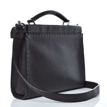 Fendi Calfskin Romano Selleria Mini Peekaboo Iconic Fit Satchel Brown 3 of 10