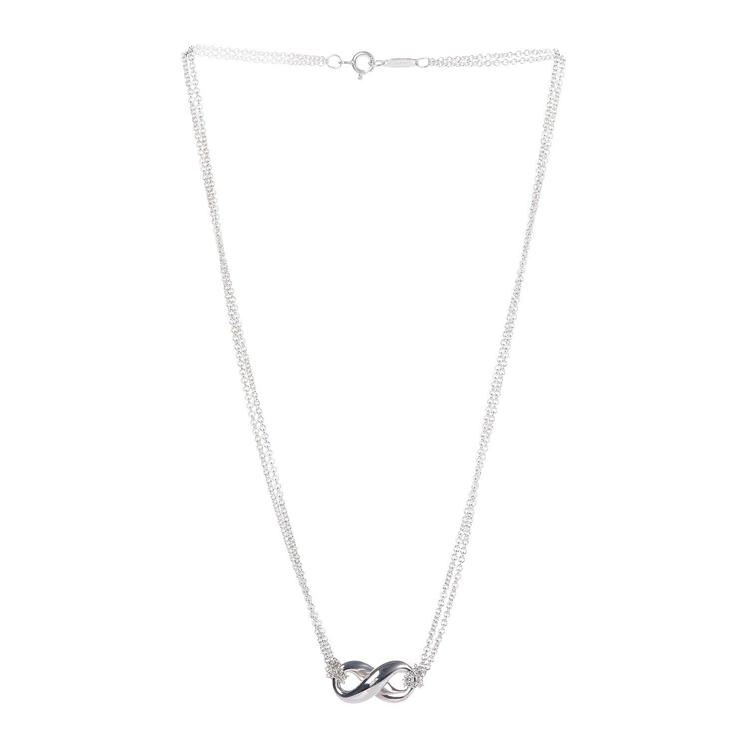 Tiffany Sterling Silver Figure 8 Pendant Necklace 3 of 5