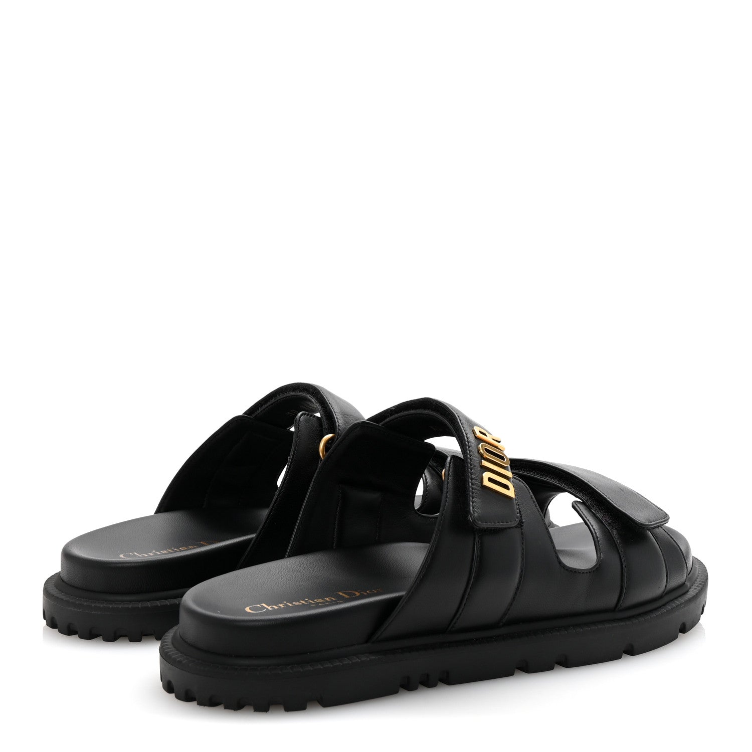 Christian Dior Lambskin Dioract 10mm Slide Sandals 39.5 Black 5 of 10