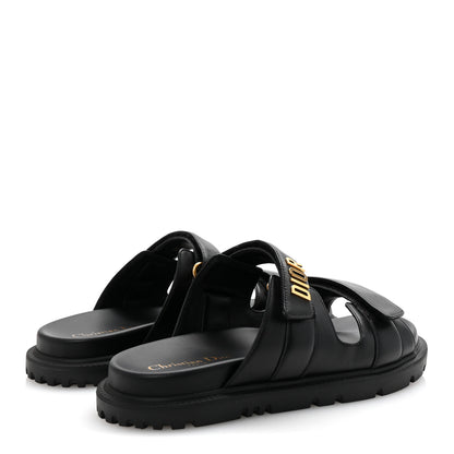 Christian Dior Lambskin Dioract 10mm Slide Sandals 39.5 Black 5 of 10