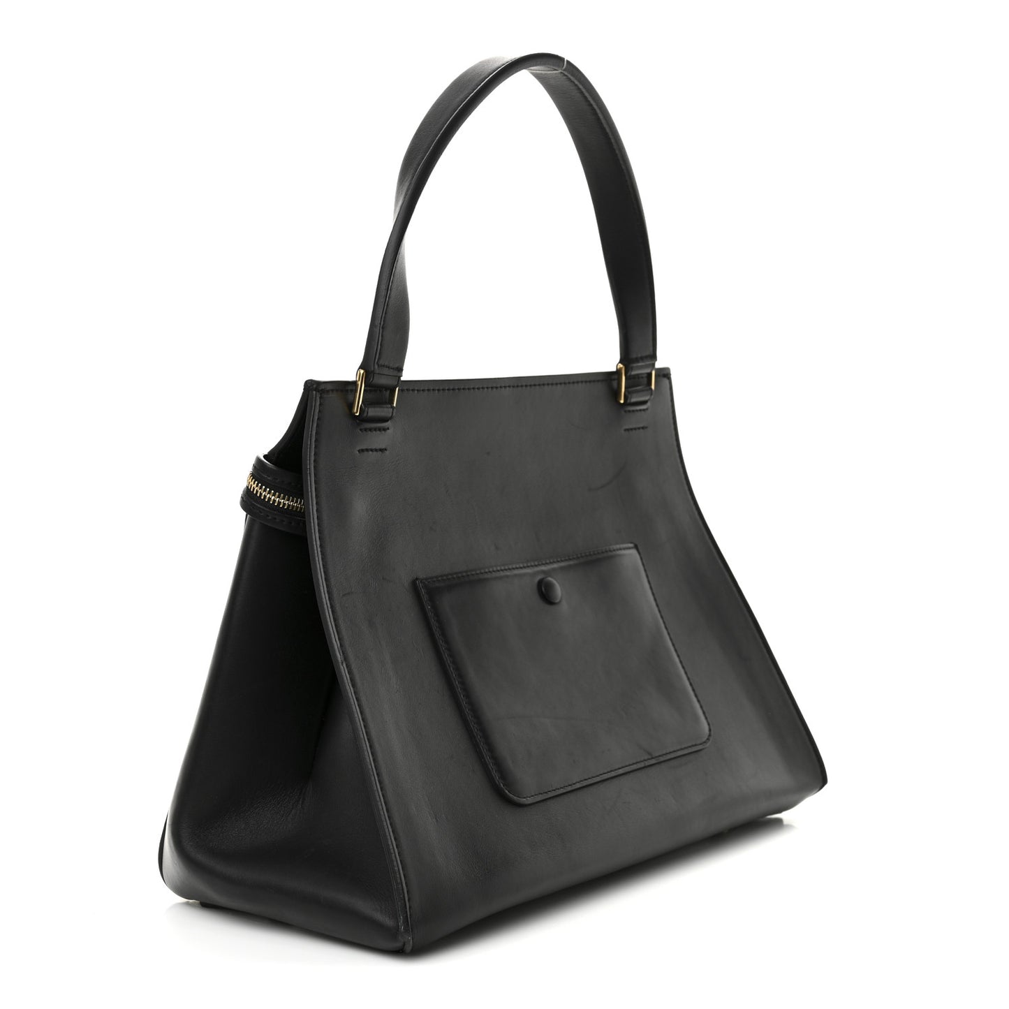 Snakeskin Medium Edge Shoulder Bag Natural Black