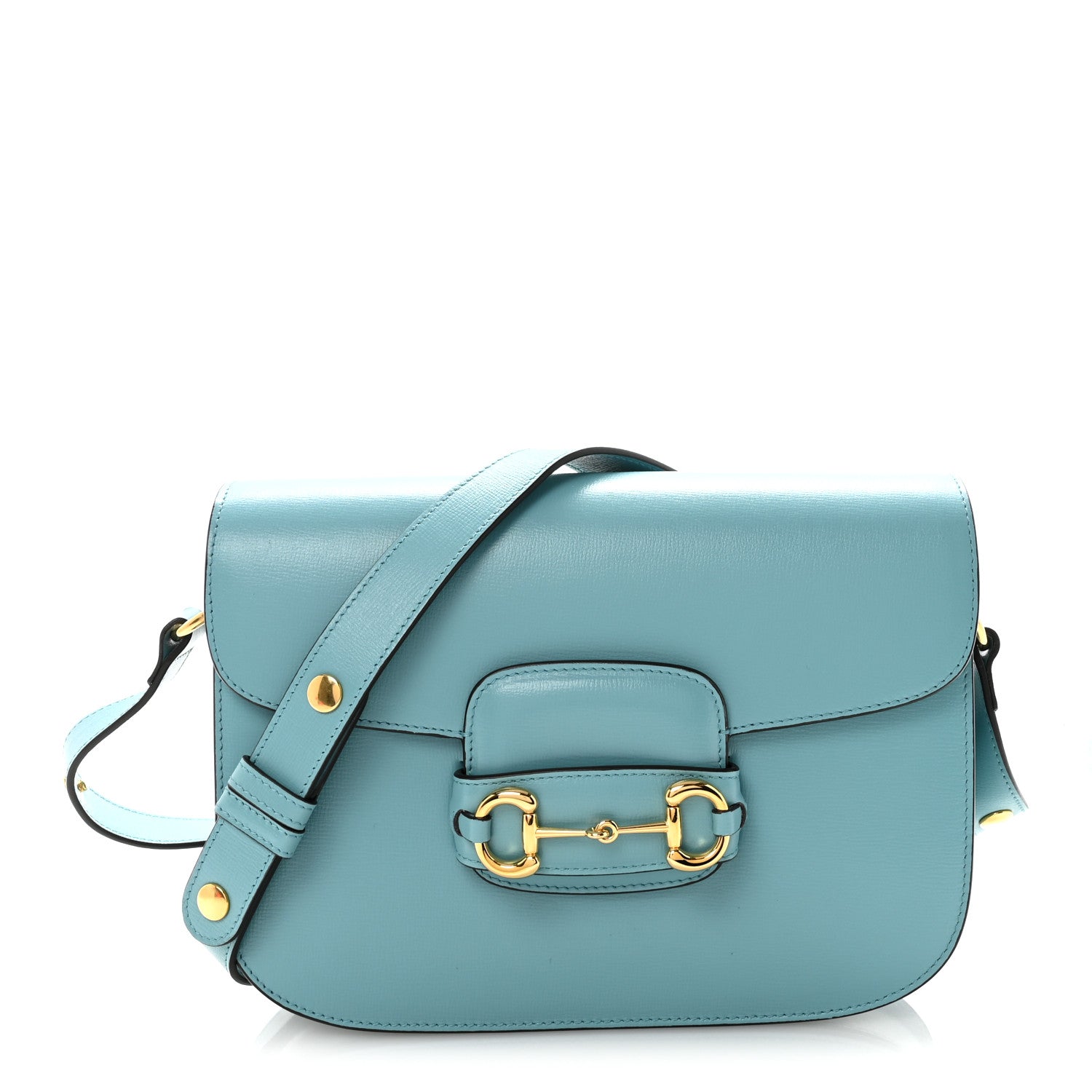 Gucci Azalea Calfskin Horsebit 1955 Shoulder Bag Dusty Azure 1 of 10
