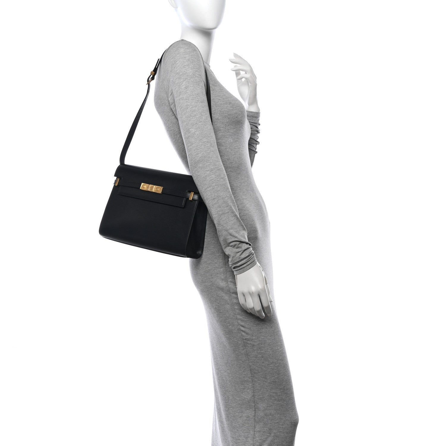 Saint Laurent Smooth Calfskin Manhattan Shoulder Bag Black 3 of 10