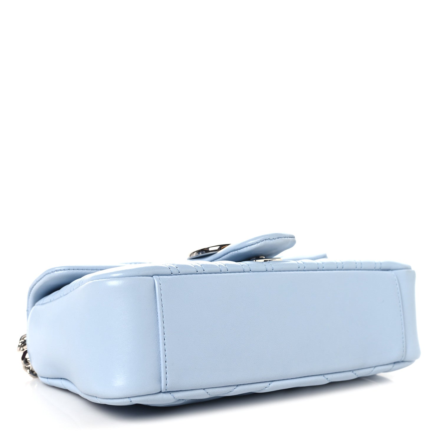 Gucci Lambskin Matelasse Medium GG Marmont Shoulder Bag Porcelain Light Blue 4 of 10
