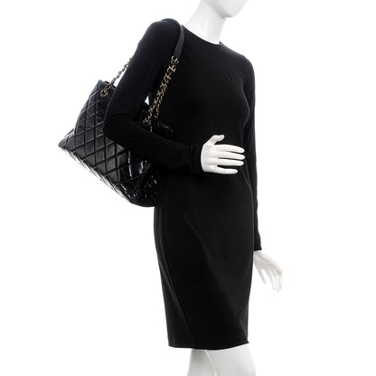 Chanel Glazed Calfskin Quilted Tote Black 2 of 13